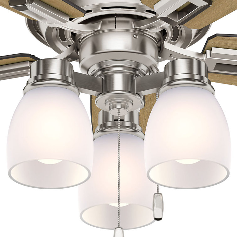 Donegan 44" Brushed Nickel Ceiling Fan with LED Light and Reversible Blades