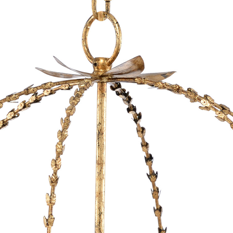Blackened Gold Leaf 4-Light Globe Chandelier