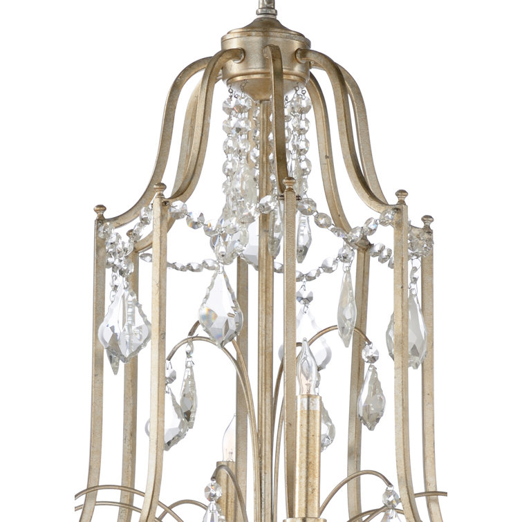 Buckhead Antique Silver Leaf 12-Light Crystal Chandelier