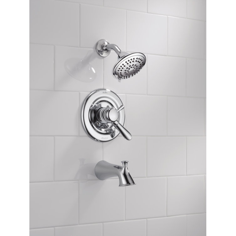 Chrome Dual-Function Tub and Shower Faucet Set with Multi-Head