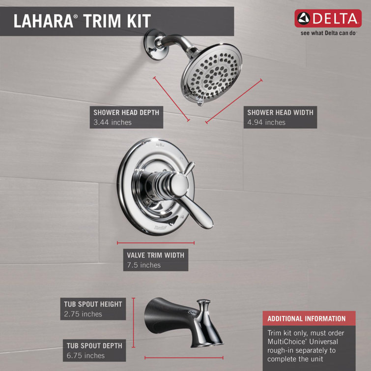 Chrome Dual-Function Tub and Shower Faucet Set with Multi-Head