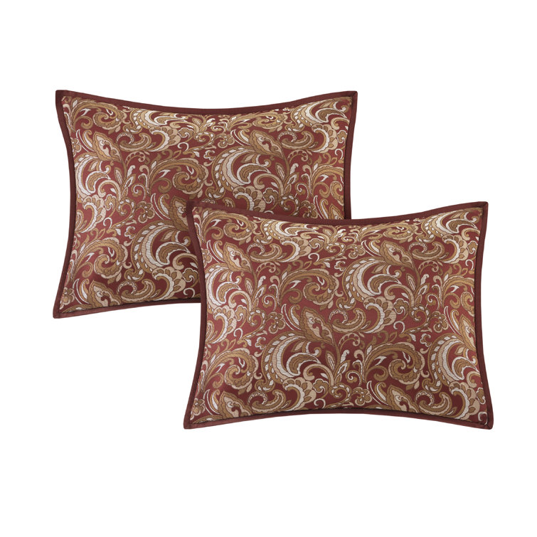 King Red Microfiber Floral Motif 24-Piece Bedding Set