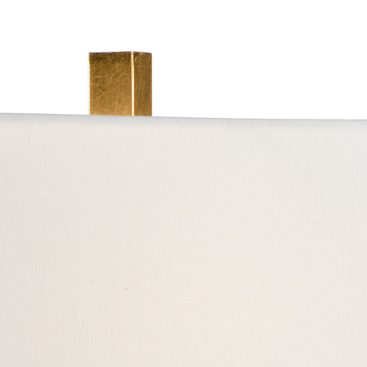 Regiment Gold Leaf Geometric Table Lamp with Linen Shade