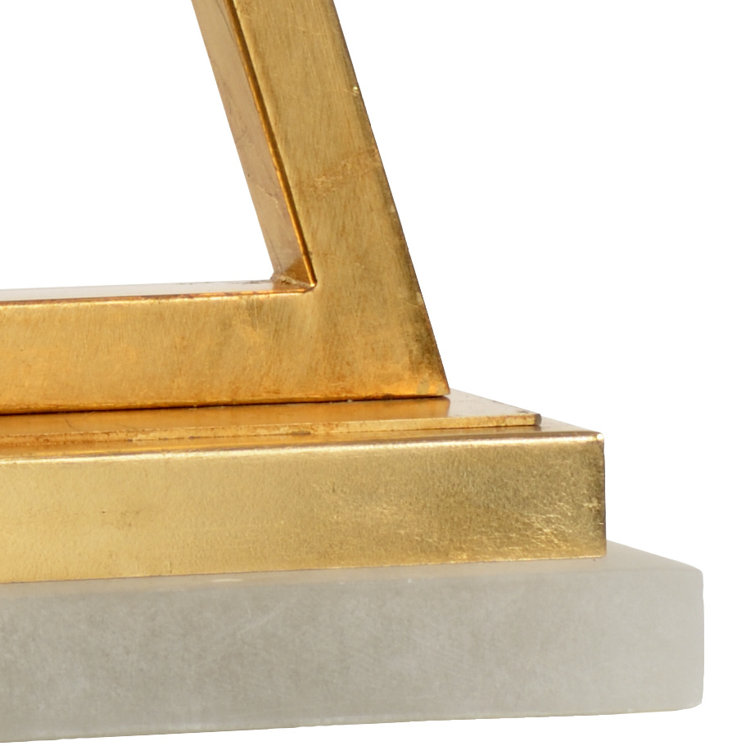 Regiment Gold Leaf Geometric Table Lamp with Linen Shade