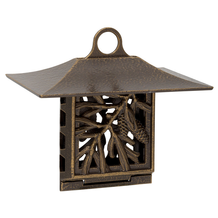 French Bronze Weather-Resistant Hanging Metal Suet Cage Bird Feeder
