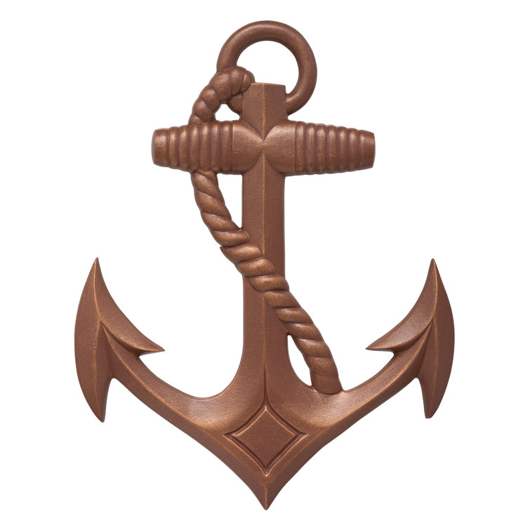 Classic Copper Nautical Anchor Wall Décor in Durable Aluminum