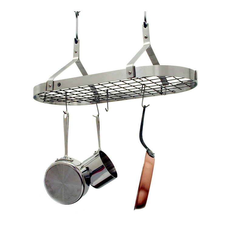 Stainless Steel 32" Contemporary Ceiling Pot Rack
