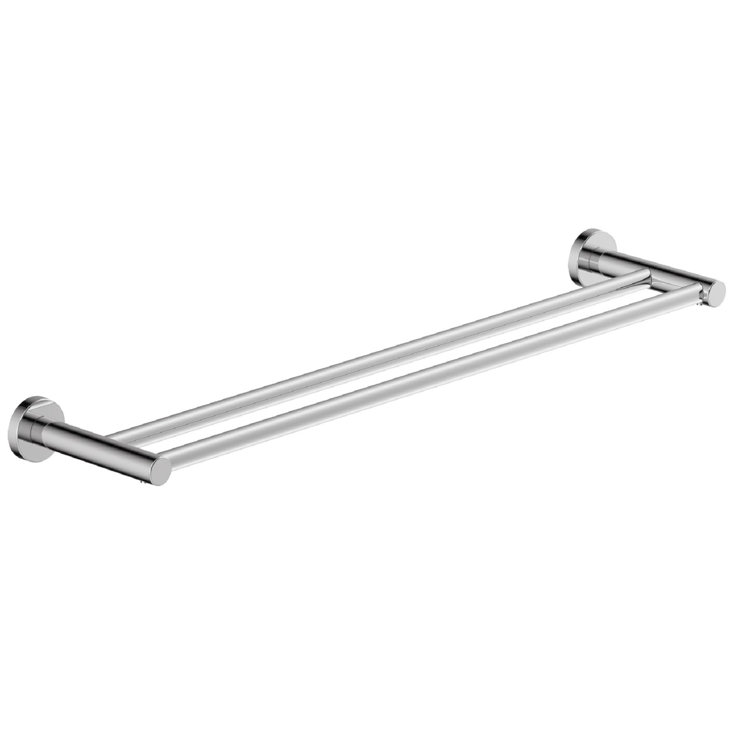 Dia 24" Polished Chrome Wall Mounted Double Towel Bar