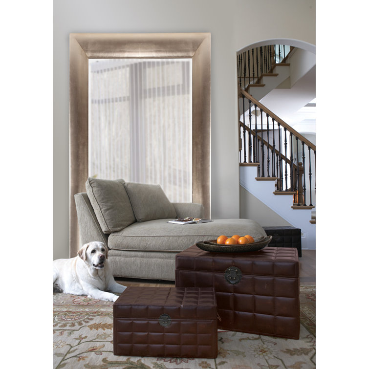 Barron Large Rectangular Silver Leaf Wall Mirror