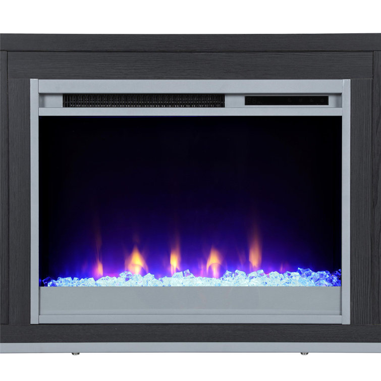 Black Oak 65" Fireplace TV Stand with Shelves