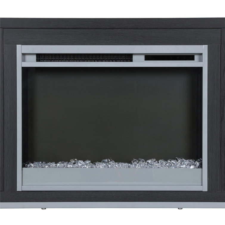 Black Oak 65" Fireplace TV Stand with Shelves