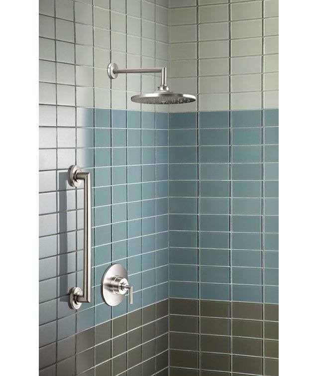 Chrome 10-Inch Rain Showerhead with Wall Mounted Trim Kit