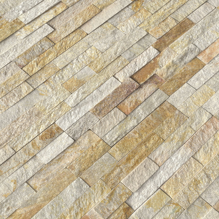 Sparkling Autumn Natural Quartzite 6" x 24" Wall Tile Panel