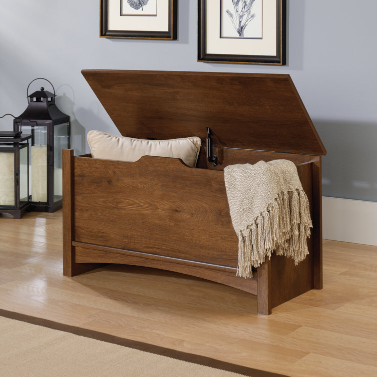 Oiled Oak 36" Wooden Storage Chest