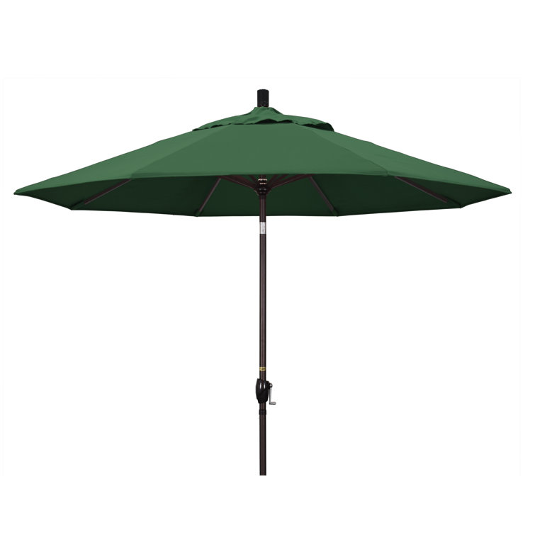 Hunter Green 9' Aluminum Patio Umbrella with Crank Lift