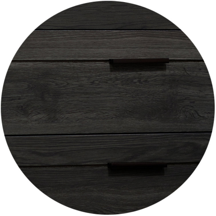 Modern Gray Oak 2-Drawer Nightstand with Sleek Metal Handles