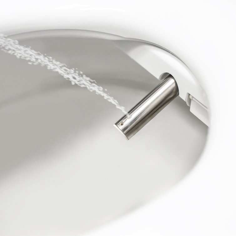 White Round Advanced Heated Bidet Toilet Seat with Stainless Steel Nozzle