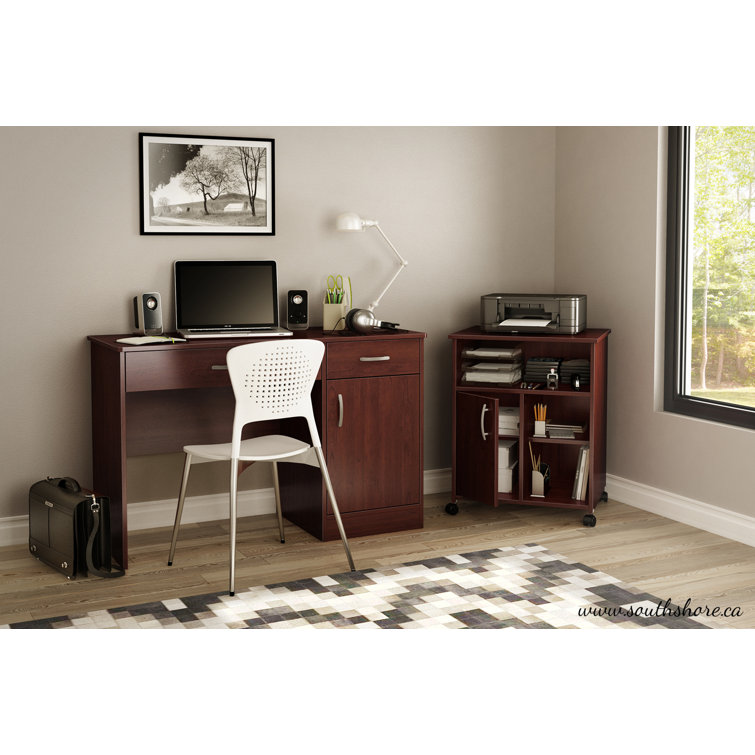 Royal Cherry Mobile Printer Stand with Adjustable Shelves