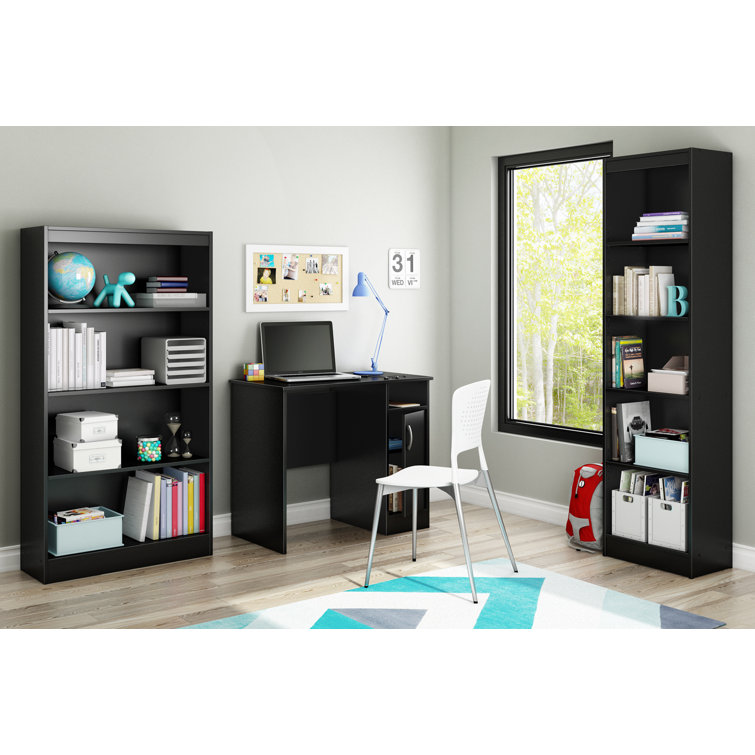 Pure Black Laminated Particle Board Home Office Desk with Drawer