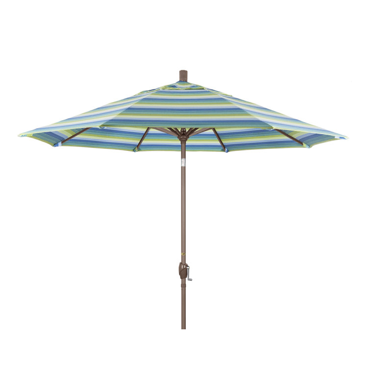 9-Foot Seville Seaside Blue and White Aluminum Patio Umbrella