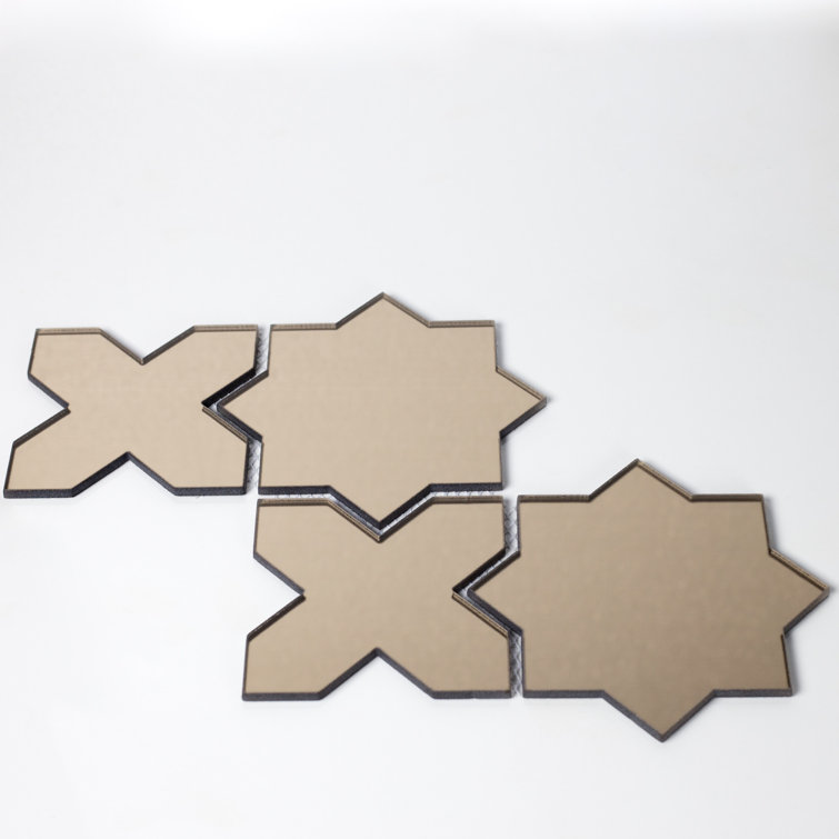 Echo Gold Glass Novelty Mosaic Wall Tile Sheet