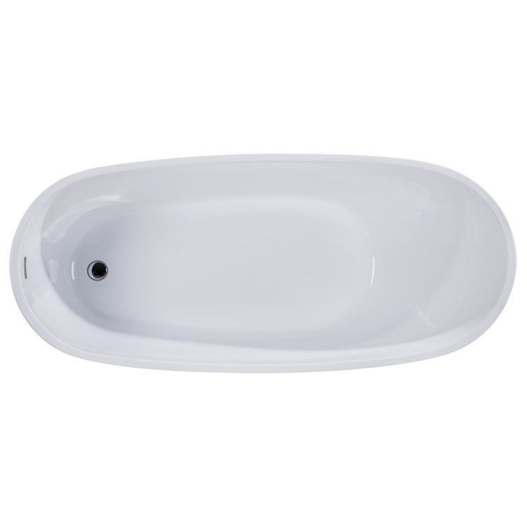 68'' White Freestanding Acrylic Soaking Bathtub