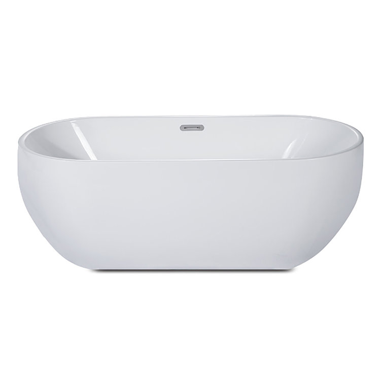 59'' White Acrylic Free Standing Soaking Bathtub