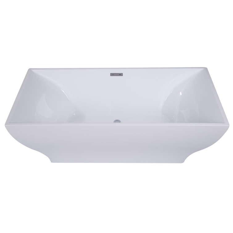 67'' White Acrylic Freestanding Soaking Bathtub