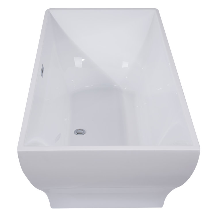 67'' White Acrylic Freestanding Soaking Bathtub