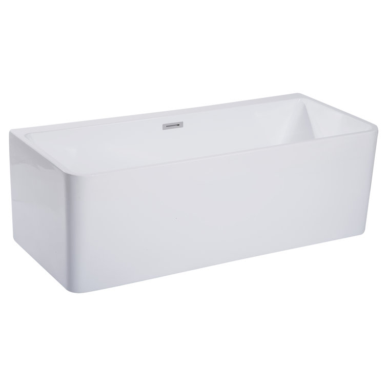 67'' White Freestanding Acrylic Soaking Bathtub