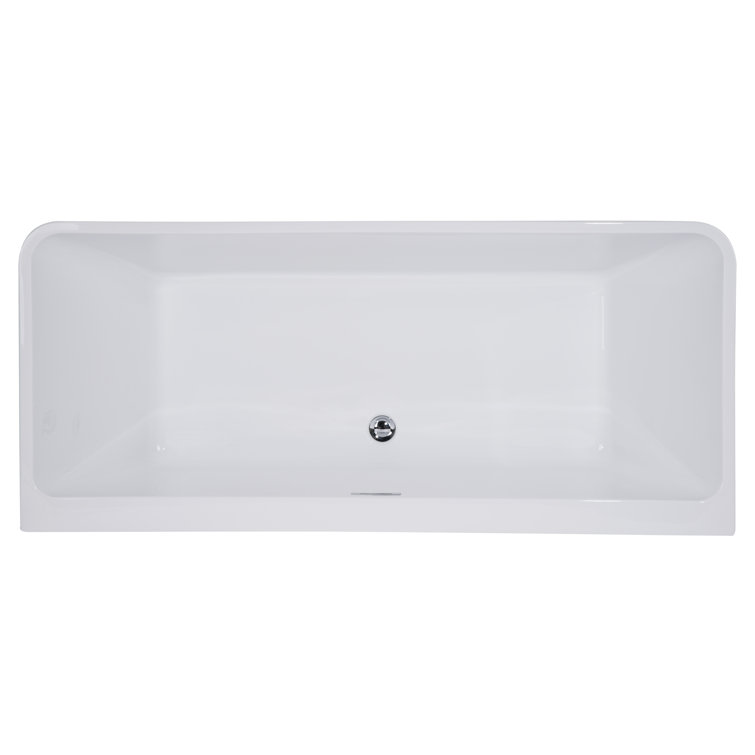 67'' White Freestanding Acrylic Soaking Bathtub