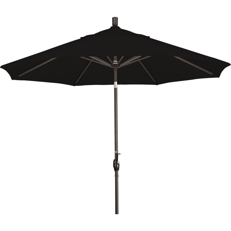 9' Black Olefin Octagonal Umbrella with Bronze Metal Pole
