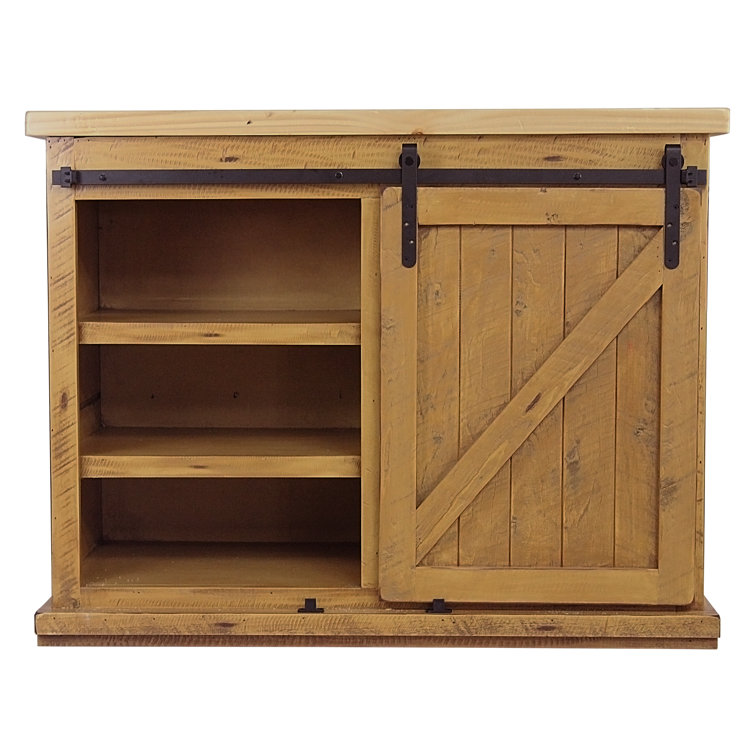 Rustic Yellow Poplar Wood Kitchen Island with Butcher Block Top