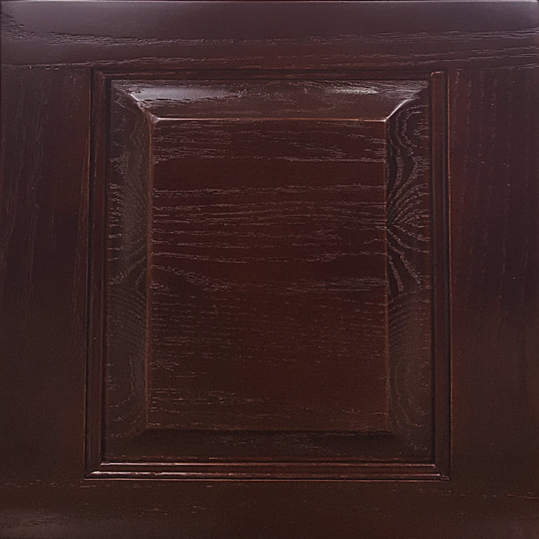 Classic Bourbon 66" Oak TV Stand with Glass Panel Doors