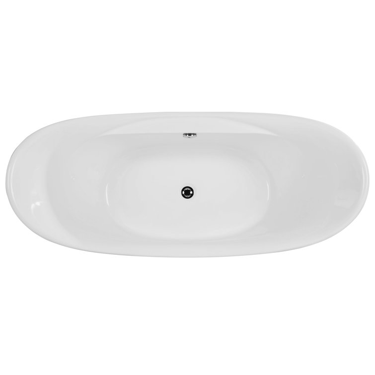 68'' White Freestanding Acrylic Soaking Bathtub