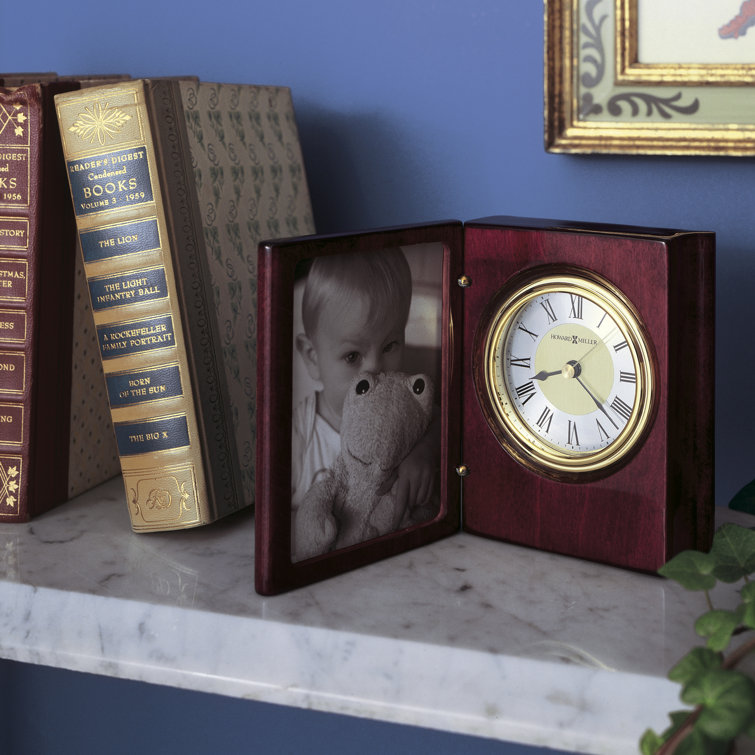 Rosewood Hall & Polished Brass Quartz Table Clock