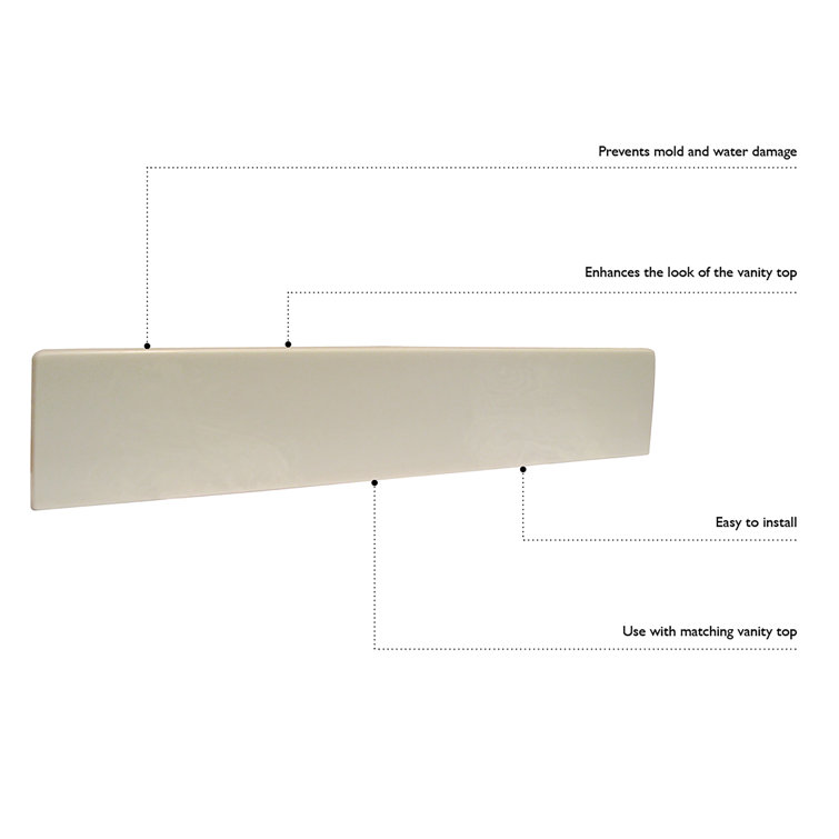 White Cultured Marble 21.5 Inch Side Splash