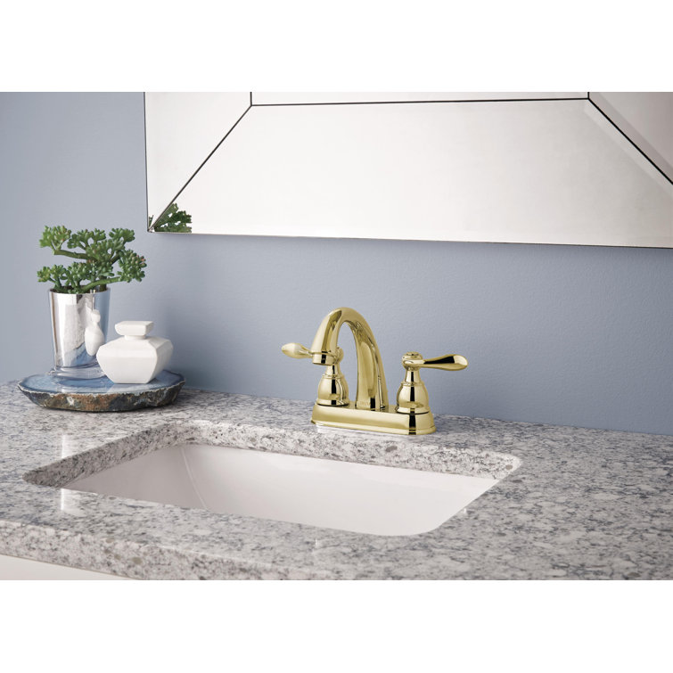 Windemere Elegance Two-Handle Polished Brass Bathroom Faucet