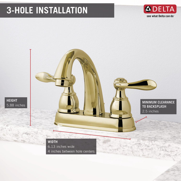 Windemere Elegance Two-Handle Polished Brass Bathroom Faucet