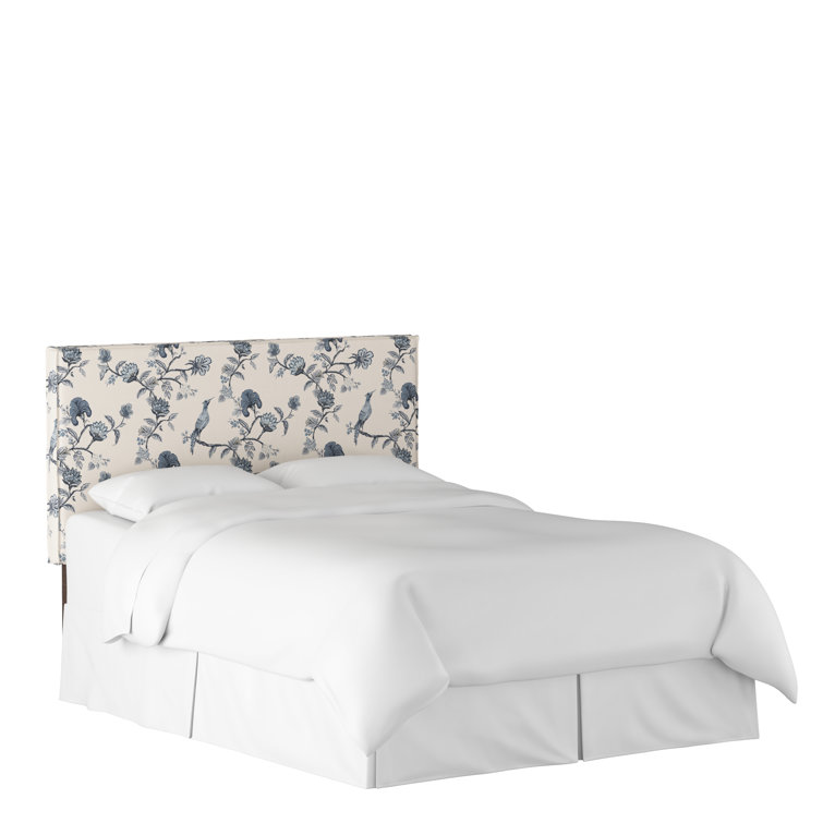 Full Classic Talc Linen Upholstered Panel Headboard