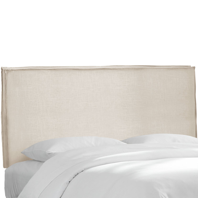 Full Classic Talc Linen Upholstered Panel Headboard