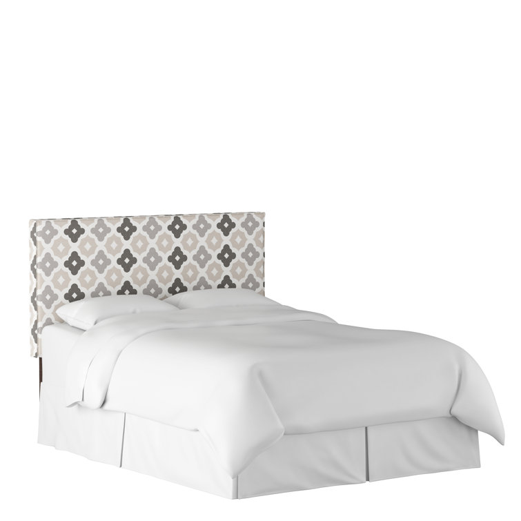Full Classic Talc Linen Upholstered Panel Headboard