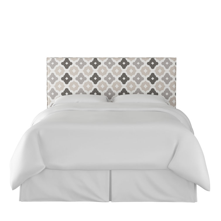 Full Classic Talc Linen Upholstered Panel Headboard