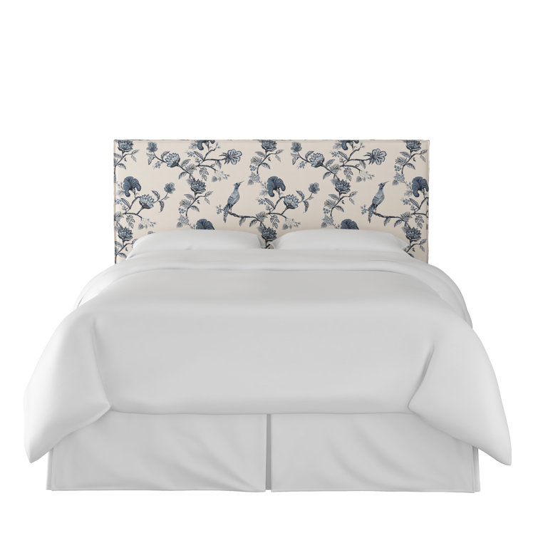 Full Classic Talc Linen Upholstered Panel Headboard