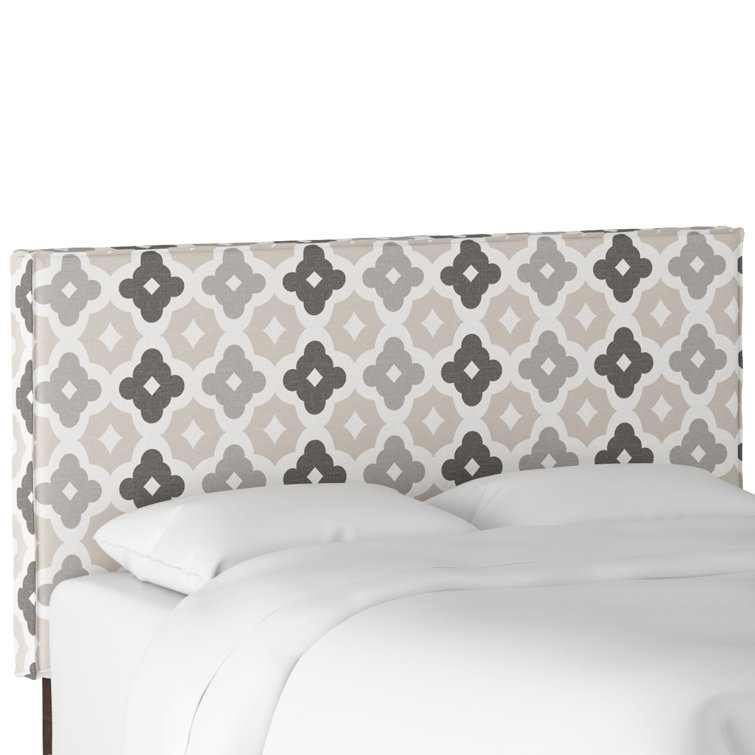 Full Classic Talc Linen Upholstered Panel Headboard