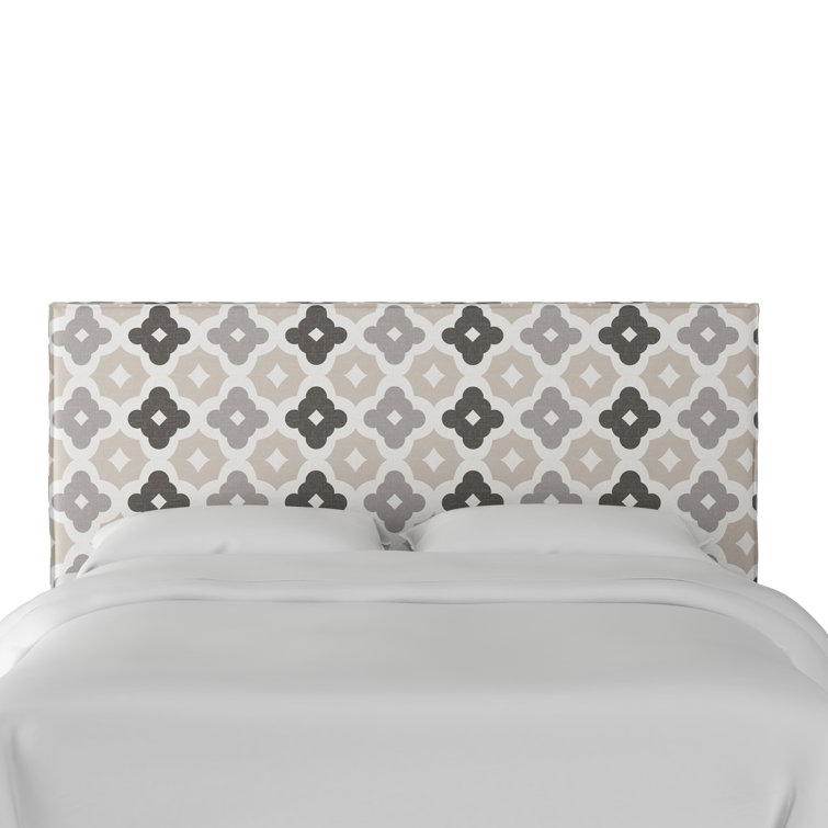 Full Classic Talc Linen Upholstered Panel Headboard