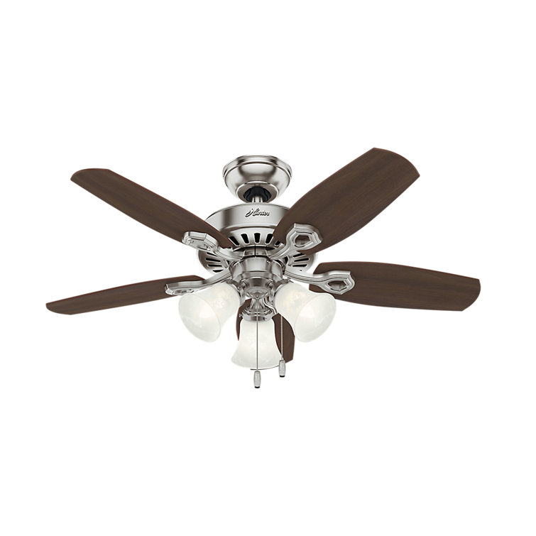 42" Premier Bronze Ceiling Fan with Walnut Blades and Lights