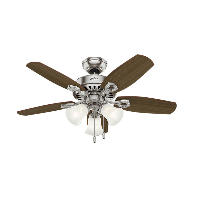 42" Premier Bronze Ceiling Fan with Walnut Blades and Lights