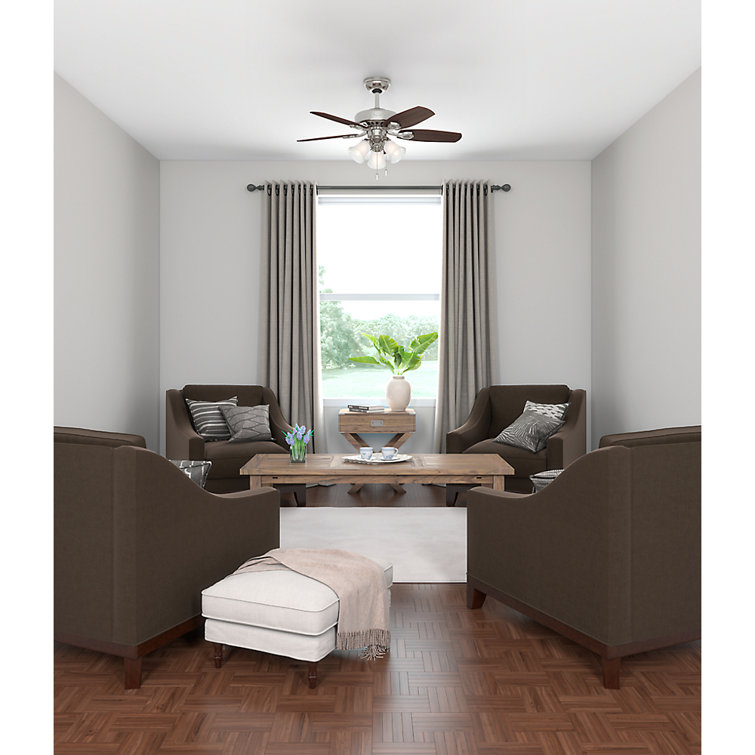 42" Premier Bronze Ceiling Fan with Walnut Blades and Lights