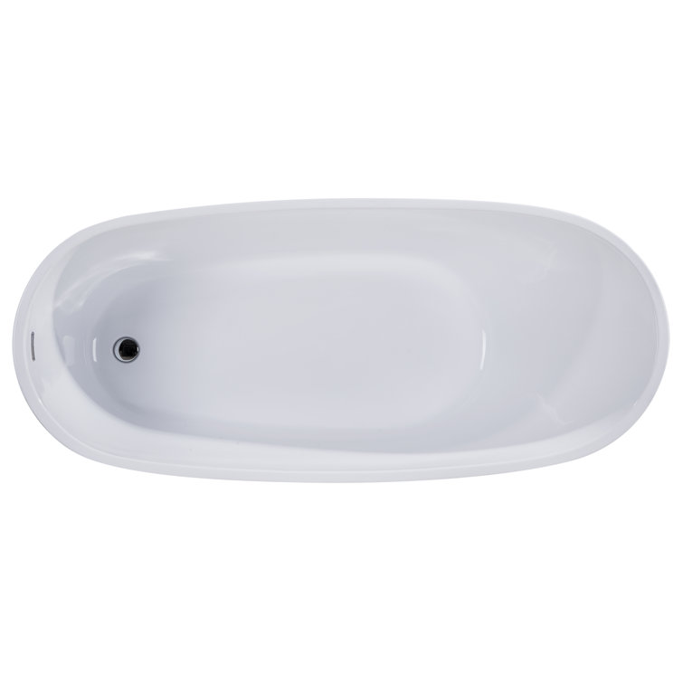 68'' White Freestanding Acrylic Soaking Bathtub